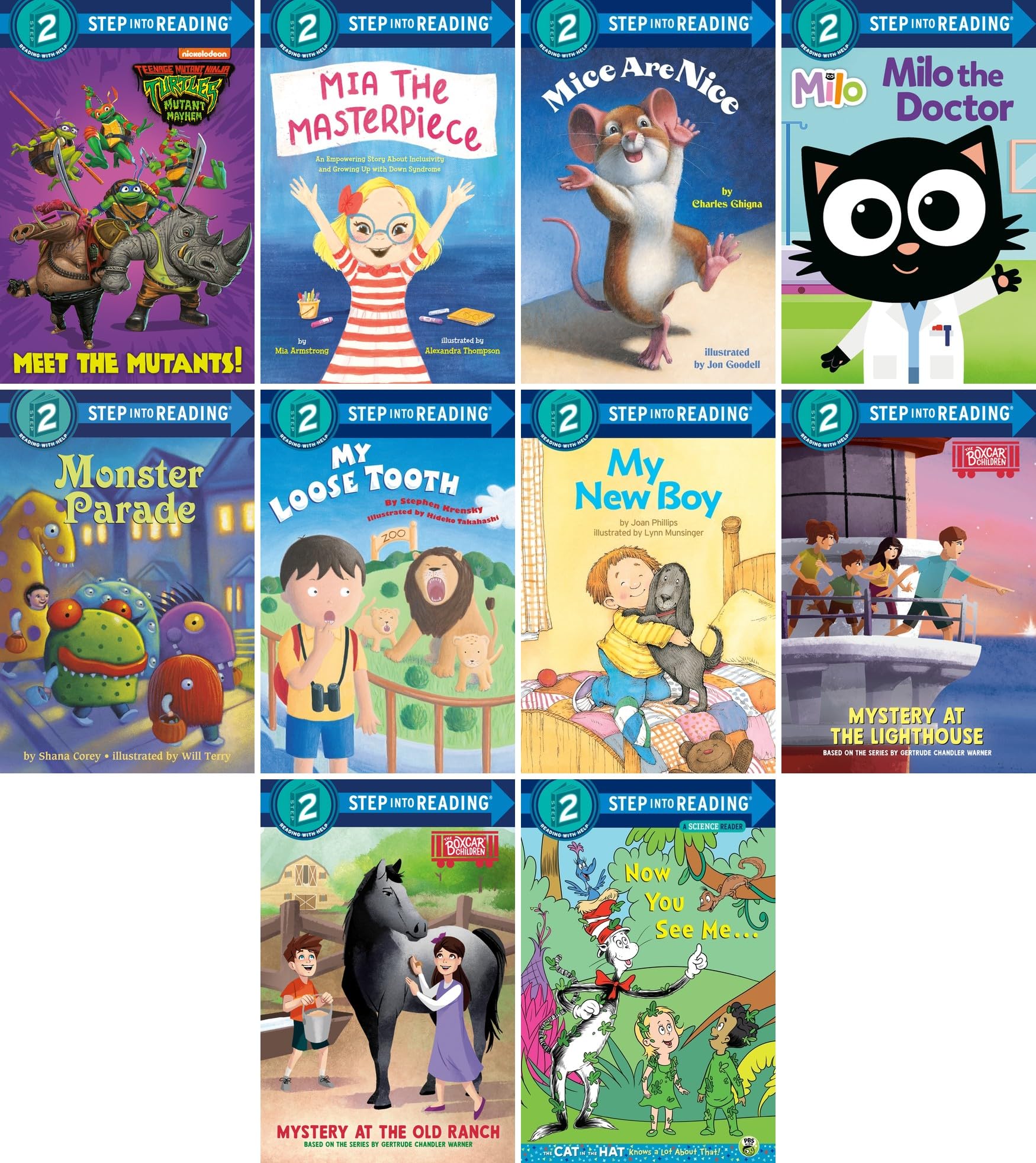 Step Into Reading Step 2 Variety Pack Set Vol 6 (10 Paperback Books) - Includes: Meet the Mutants! & More - Early Reader Box Set for Kids