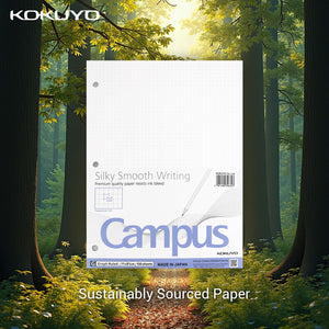 KOKUYO 5x5 Graph Paper, Loose Leaf Paper 8.25"x11", 100 Sheets, Smooth Writing Surface, Bleed Resistant Filler Paper for Math, Engineering, Art Projects. Japan Import (WSG-NO-887G2)