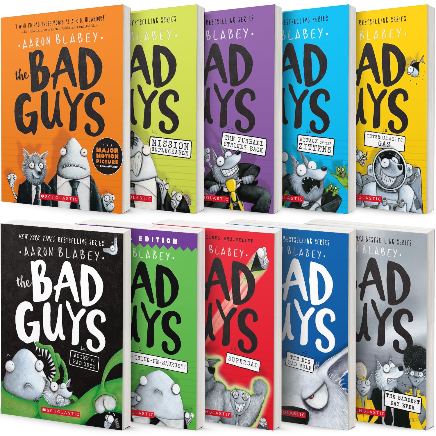 The Bad Guys Series 10 Books Collection Set by Aaron Blabey – Books 1–10 (Box Set)
