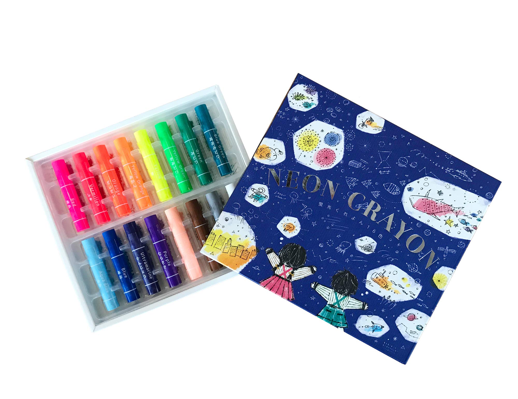 KOKUYO (コクヨ neon crayons 16 colors KE-AC31