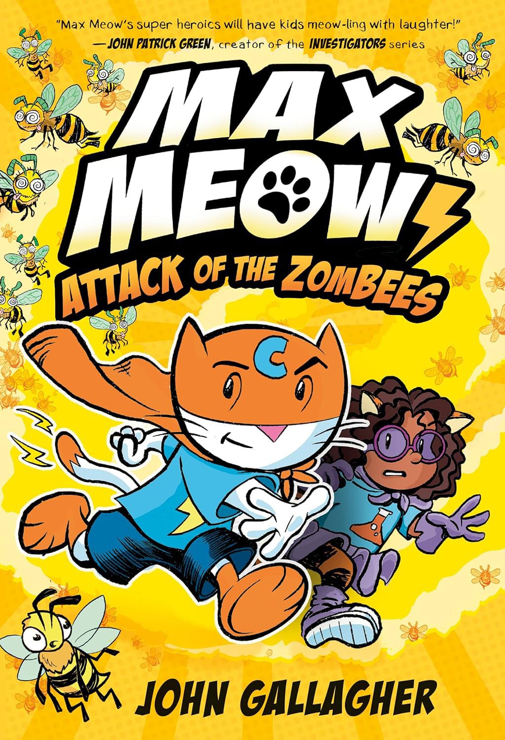 Max Meow Series 5 Books Collection Set by John Gallagher - Cat Crusader, Donuts and Danger,Pugs from Planet X, Taco Time Machine, Attack of the Zombees