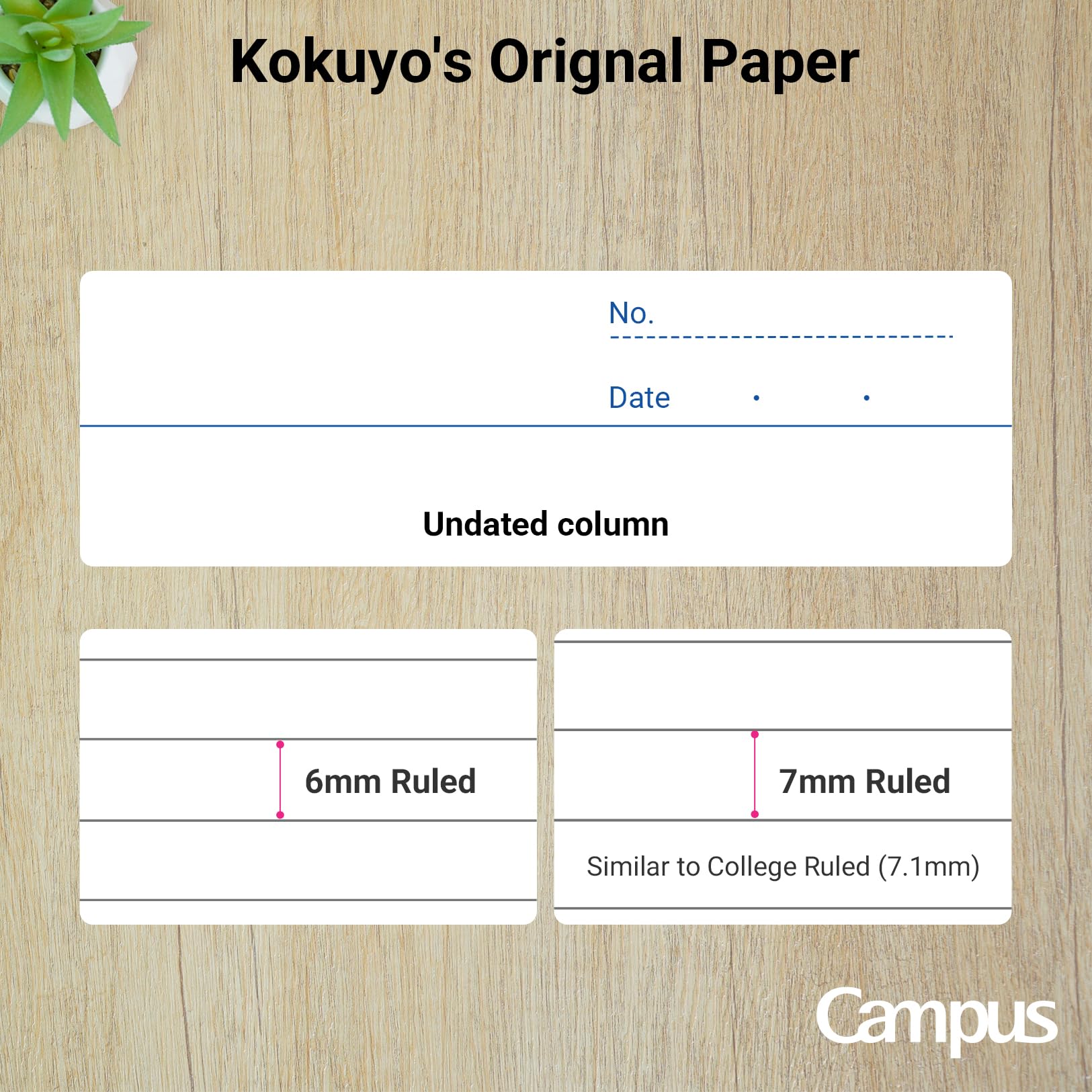 KOKUYO Campus Composition Notebook, 1 Pack B5 Lined Notebooks with 100 Sheets 6mm Ruled Paper, 7 x 10 inch Notebook for School and Work, School Supplies Comp Book for Journal Diary, Japan Import