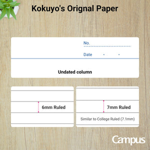 KOKUYO Campus Composition Notebook, 1 Pack B5 Lined Notebooks with 100 Sheets 6mm Ruled Paper, 7 x 10 inch Notebook for School and Work, School Supplies Comp Book for Journal Diary, Japan Import
