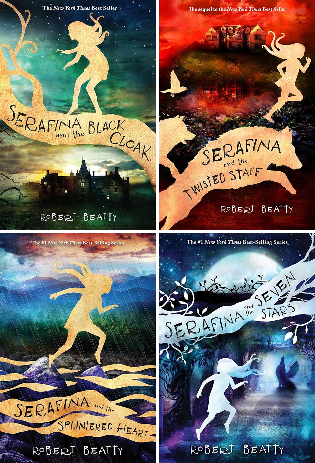 Serafina Series, Set of 4 Books. Serafina and the Black Cloak, Serafina and the Twisted Staff, Serafina and the Splintered Heart, Serafina and the Seven Stars