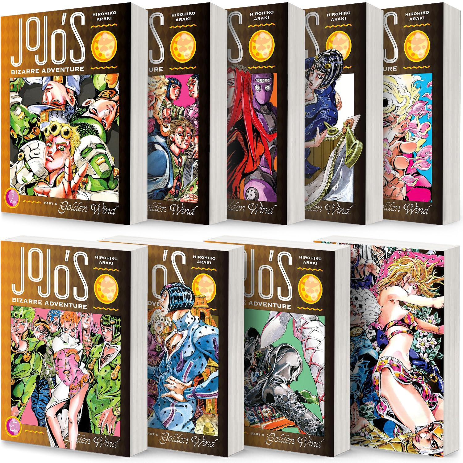 JoJo's Bizarre Adventure Part 5: Golden Wind Volume 1-9 Books Collection Set