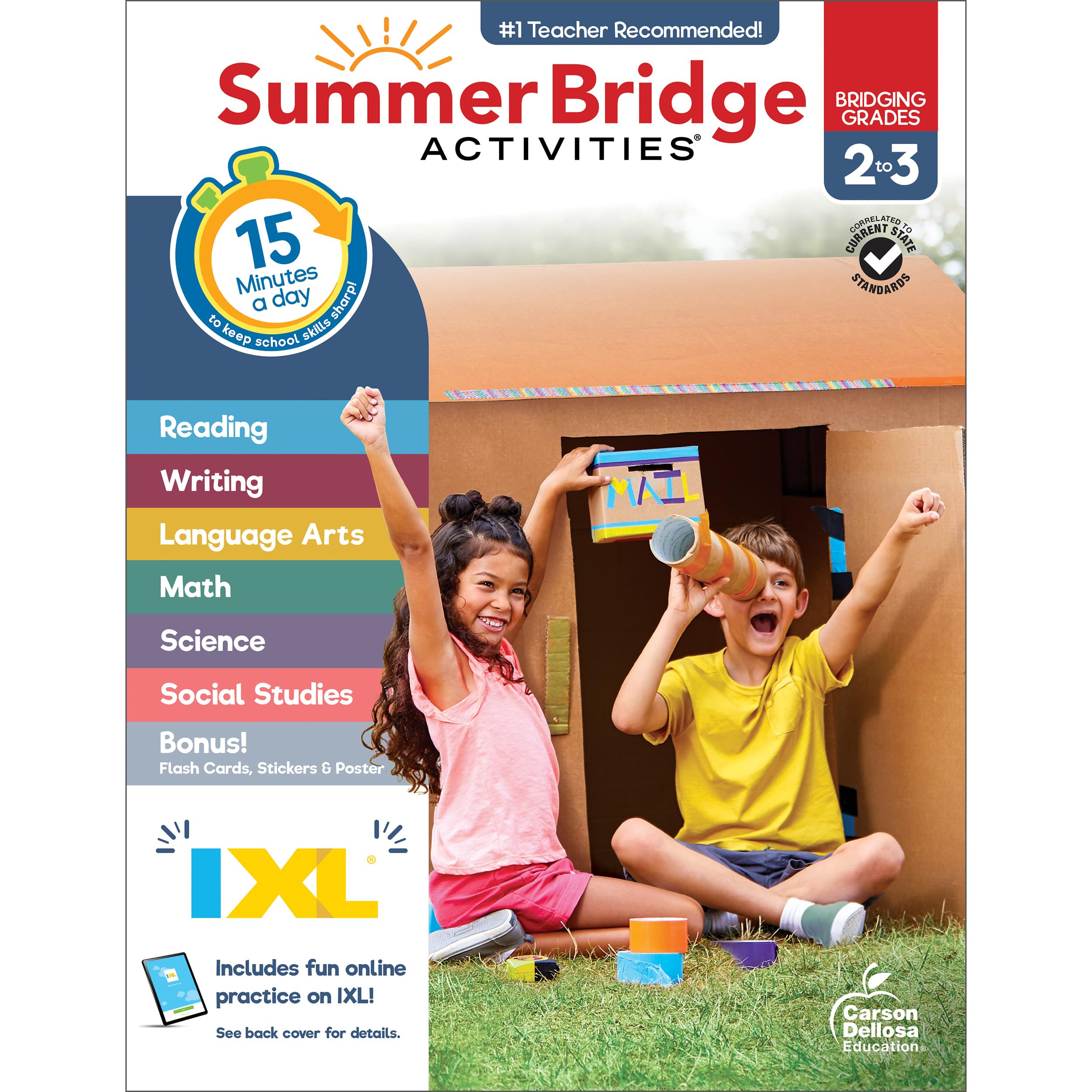 Summer Bridge Activities 2nd to 3rd Grade Workbooks, Activity Book With Math, Language Arts, Reading Comprehension, Science, Social Studies, Writing, Fitness, Flash Cards, eBook, Stickers and More