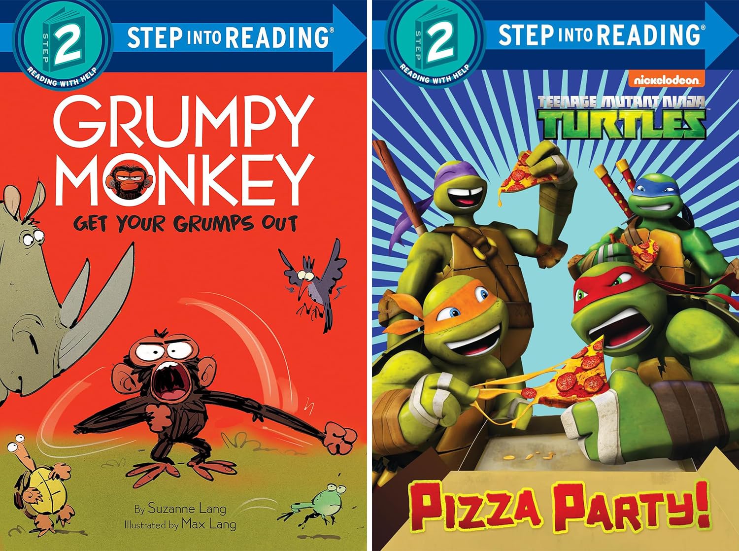 The Step into Reading level 2 Early Reader 9-Book Set – Changes for Riley, I Am Kind, Grumpy Monkey Get Your Grumps Out, Pizza Party! , Bones, Family Is Everything, Moana's Canoe Crew, Pizza Pig, Wild Sea Creatures