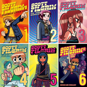 Scott Pilgrim Serise Vol. 1-6, Precious Little Life, Scott Pilgrim vs. the World, Scott Pilgrim & the Infinite Sadness, Scott Pilgrim Gets It Together, Scott Pilgrim vs The Universe, Finest Hour.