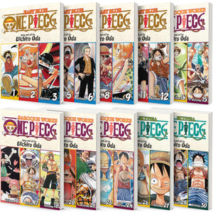 One Piece 3-in-1 Edition 10-book Manga Set 1-10: Vol. 1-30 by Eiichiro Oda