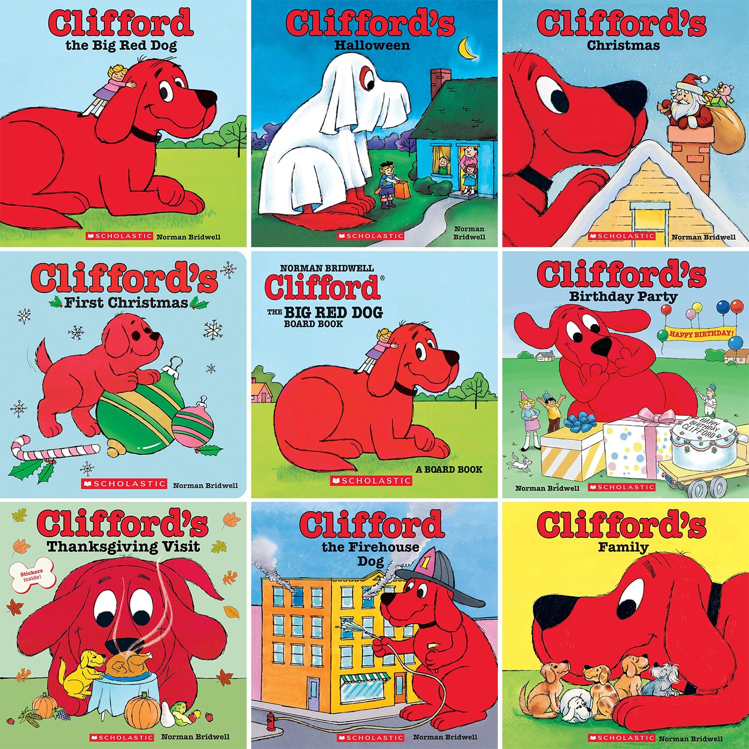 Clifford Series Books, 9 Books Collection Set, Classic Storybook, by Norman Bridwell