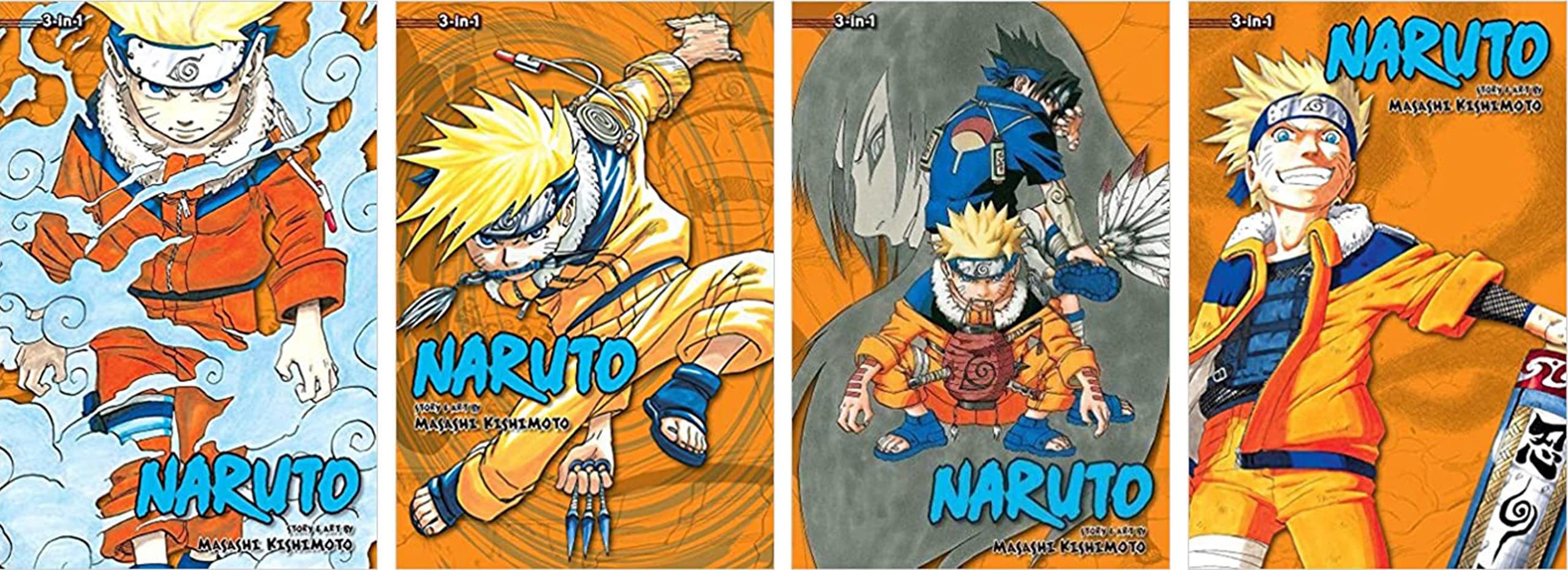 Naruto 3-in-1 Edition Manga Set Vol. 1-12 by Masashi Kishimoto