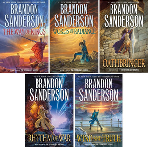 Stormlight Archive Series 5 Hardcover Books Collection: Way of Kings, Words of Radiance, Oathbringer, Rhythm of War, Wind and Truth