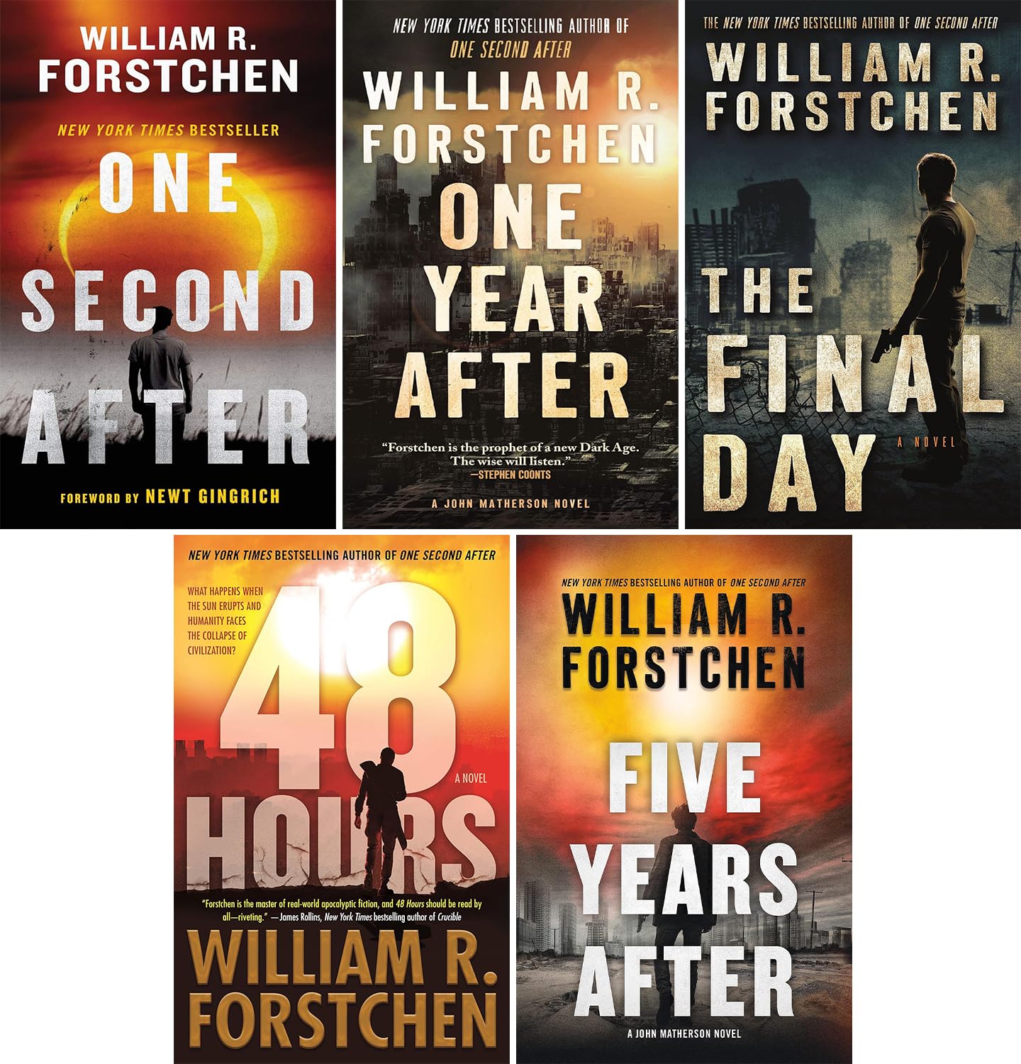 A John Matherson Novel Series 5-Book Collection Set - One Second After, One Year After, The Final Day, Five Years After, 48 Hours
