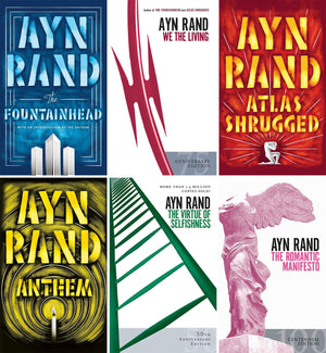 Ayn Rand Novel Collection Series, Set of 6 Book. the Fountainhead, We the Living, Atlas Shrugged, Anthem, the Virtue of Selfishness, the Romantic Manifesto by Ayn Rand