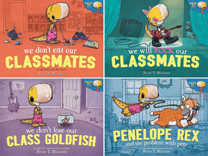 A Penelope Rex Book, 4 Books Collection Set. We Don't Eat Our Classmates, We Will Rock Our Classmate, We Don't Lose Our Class Goldfish, Penelope Rex and the Problem with Pets by Ryan T. Higgins
