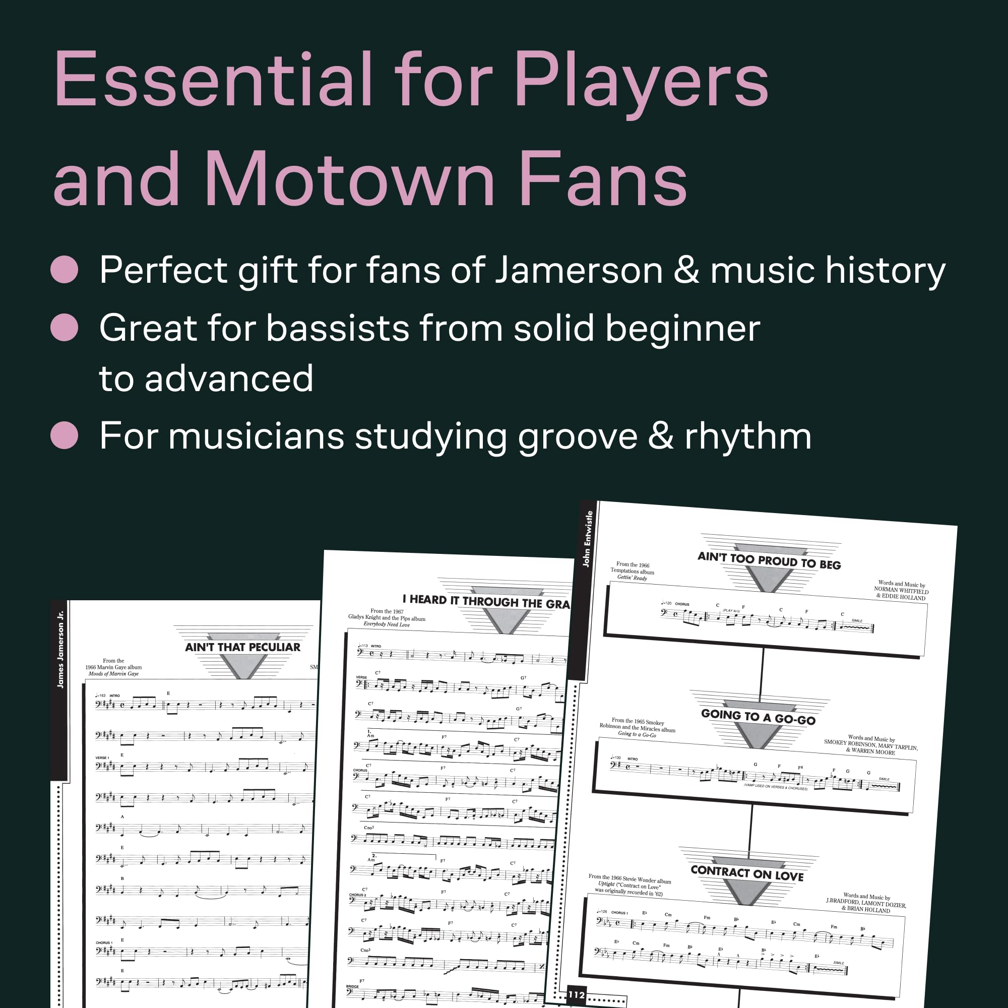 Standing in the Shadows of Motown - The Life and Music of Legendary Bassist James Jamerson | Bass Guitar Songbook with 49 Transcriptions and Online Audio | Learn Classic Motown Bass Method