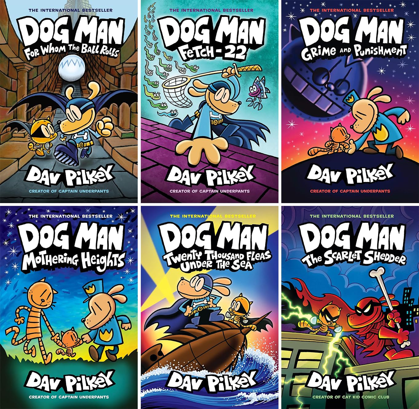 Dog Man Series, Set of 6 Books, Vol. 7-12