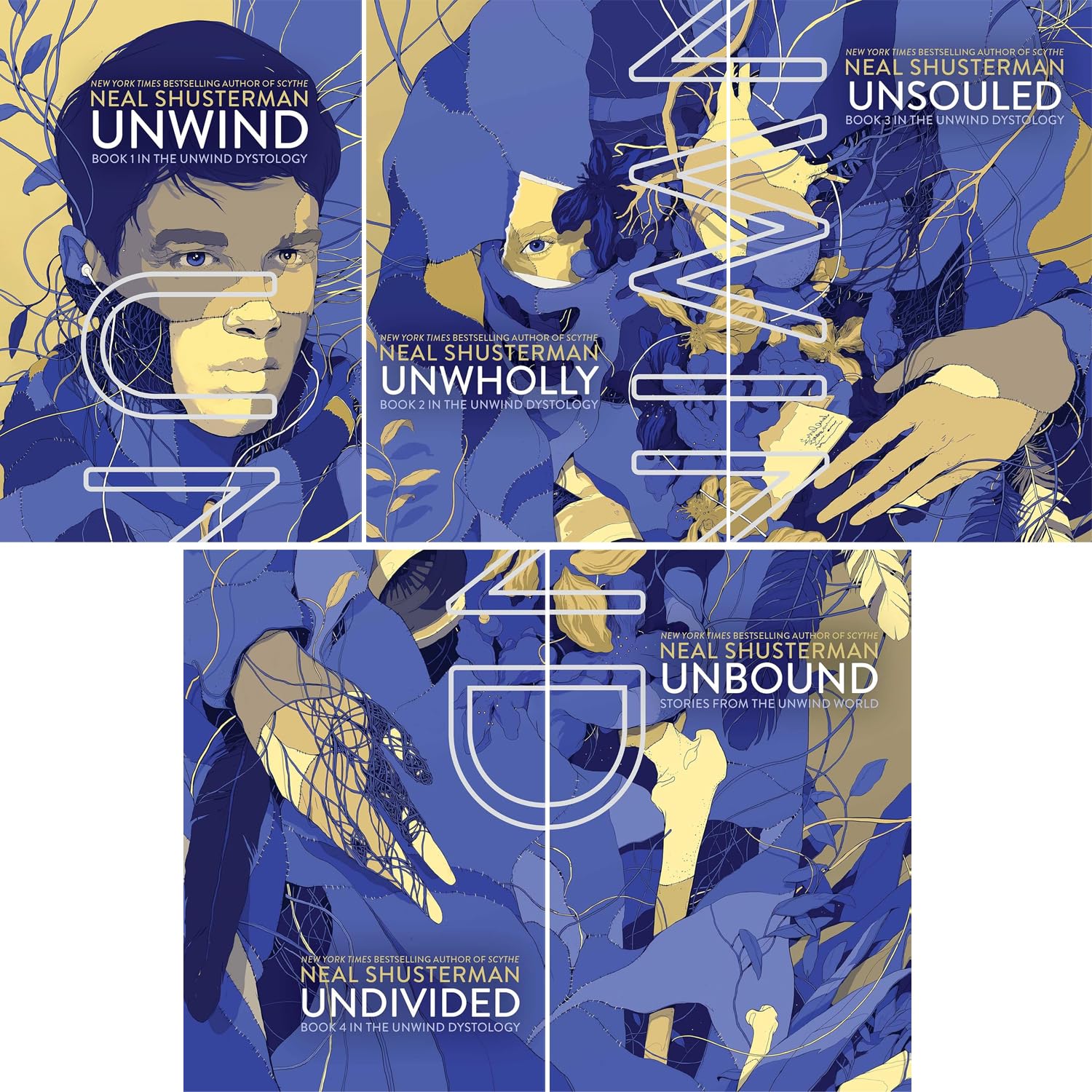 Unwind Dystology Series 5-Book Collection Set (Unwind, UnWholly, UnSouled, UnDivided, UnBound) – Complete YA Dystopian Science Fiction Novels by Neal Shusterman