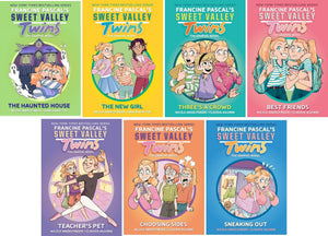 Sweet Valley Twins Series, Set of 7 Graphic Novel Books. Best Friends, Teacher's Pet, Choosing Sides, The Haunted House, Sneaking Out, The New Girl, Three's a Crowd by Nicole Andelfinger