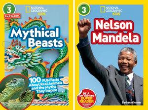 National Geographic Kids Readers Level 3 10-Book Set – Erupt!, Gallop!, Amazing Animal Journeys, Butterflies, Whales, Ibn Al-Haytham, Ink!, Martin Luther King, Jr., Mythical Beasts, Nelson Mandela