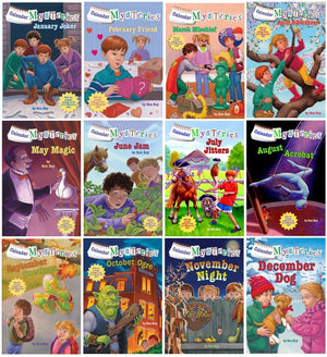 Calendar Mysteries Set of 12: January Joker, February Friend, March Mischief, April Adventure, May Magic, June Jam, July Jitters, August Acrobat, September Sneakers, October Ogre, November Night, December Dog