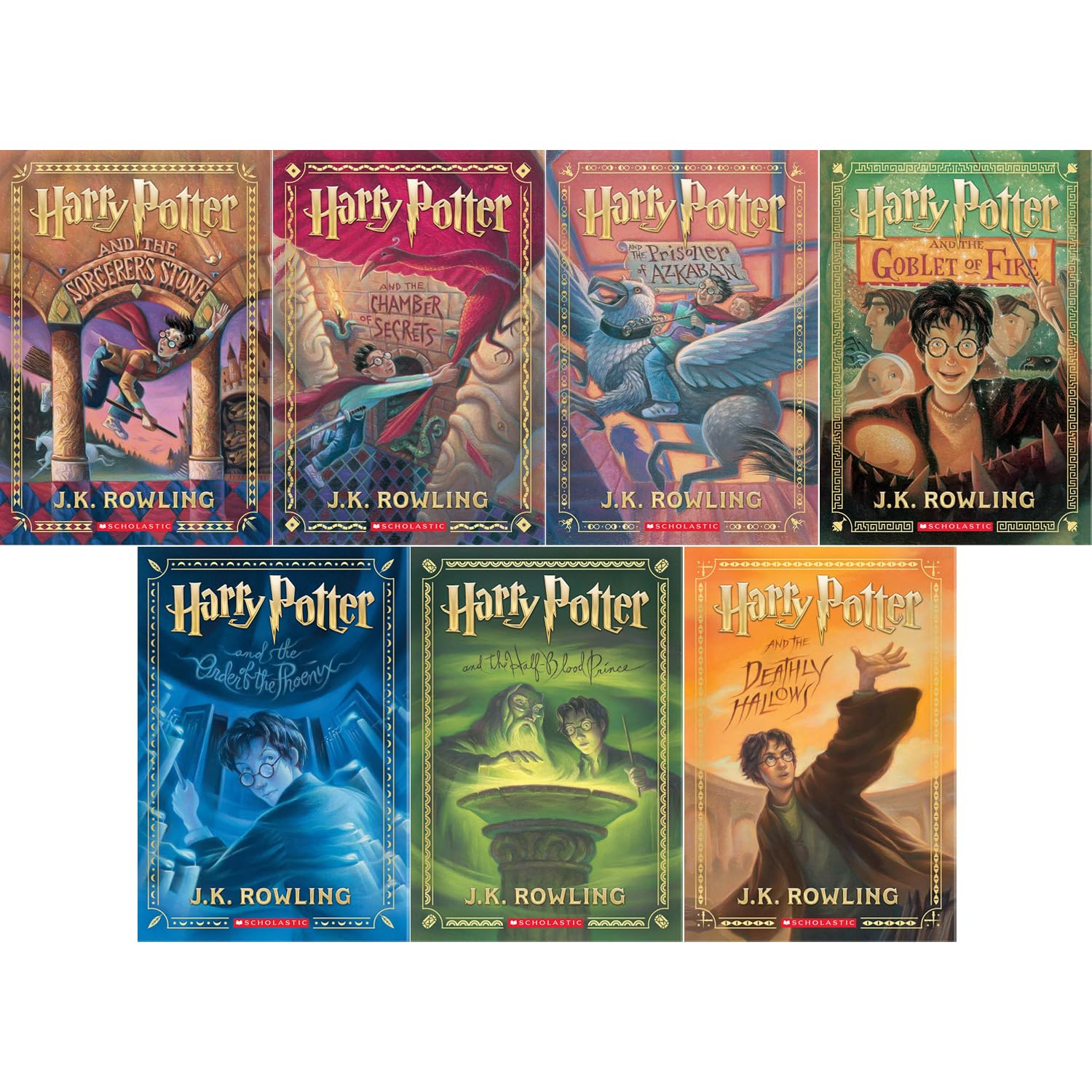 Harry Potter Special Edition Paperback Collection 7-Book Set (Volumes 1–7) – Illustrated with Stenciled Edges by J.K. Rowling