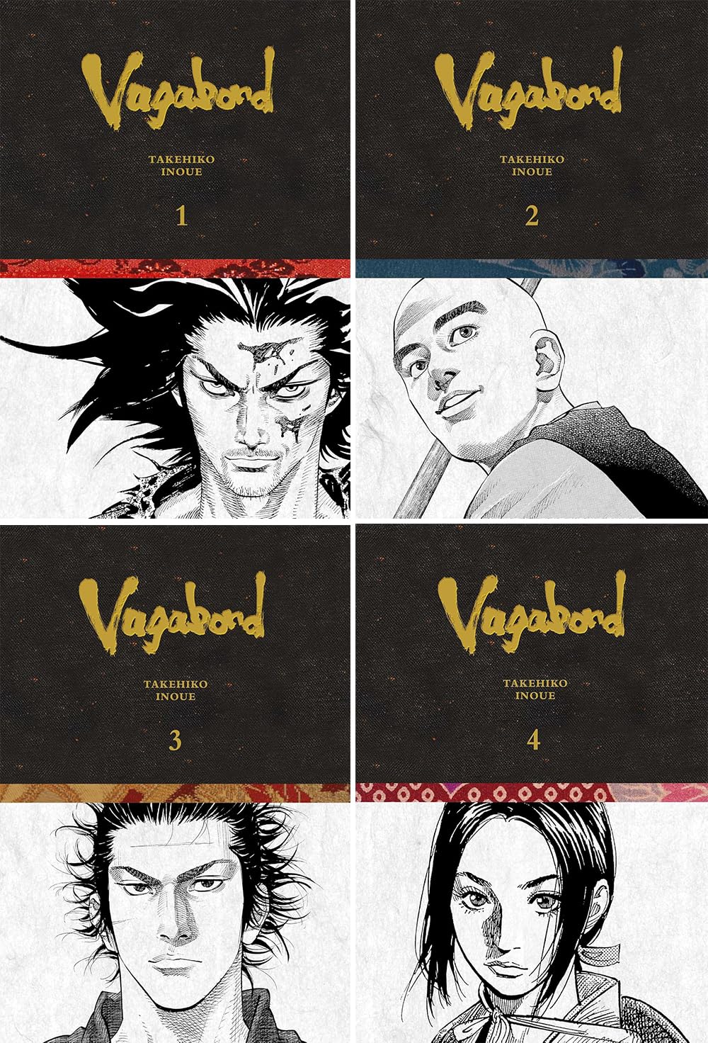 Vagabond Definitive Edition Series Vol. 1-4, 4 Books Collection Set by Takehiko Inoue
