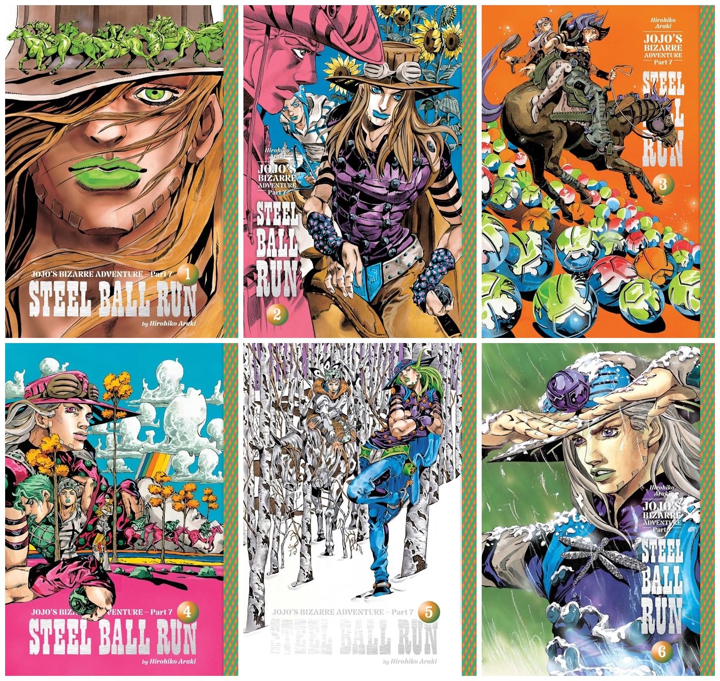 JoJo’s Bizarre Adventure: Part 7 — Steel Ball Run Vol. 1-6 Collection Set by Hirohiko Araki
