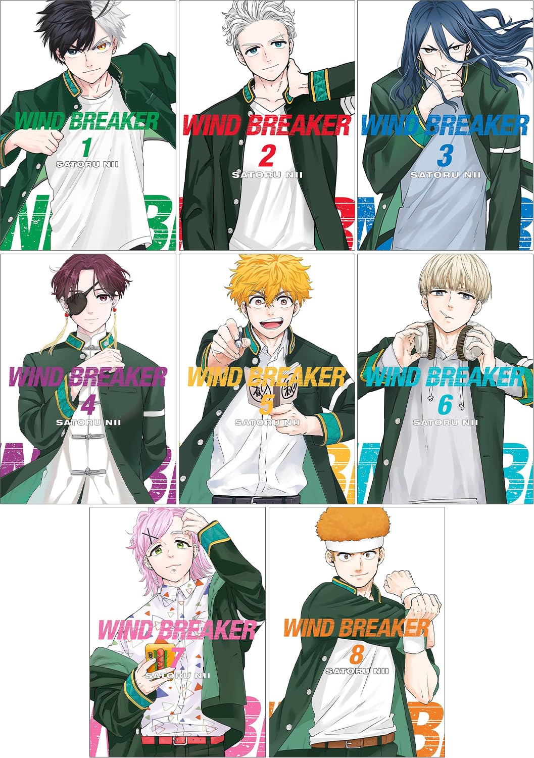 Wind Breaker Vol. 1-8, 8 Books Collection Set, by Satoru Nii
