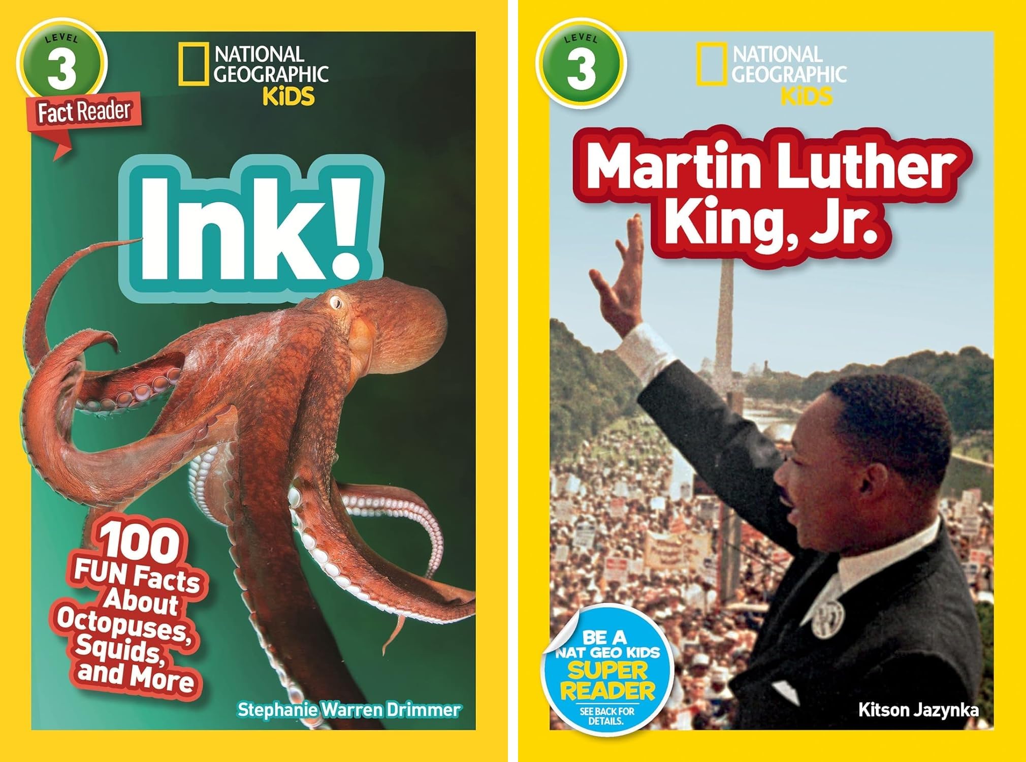 National Geographic Kids Readers Level 3 10-Book Set – Erupt!, Gallop!, Amazing Animal Journeys, Butterflies, Whales, Ibn Al-Haytham, Ink!, Martin Luther King, Jr., Mythical Beasts, Nelson Mandela
