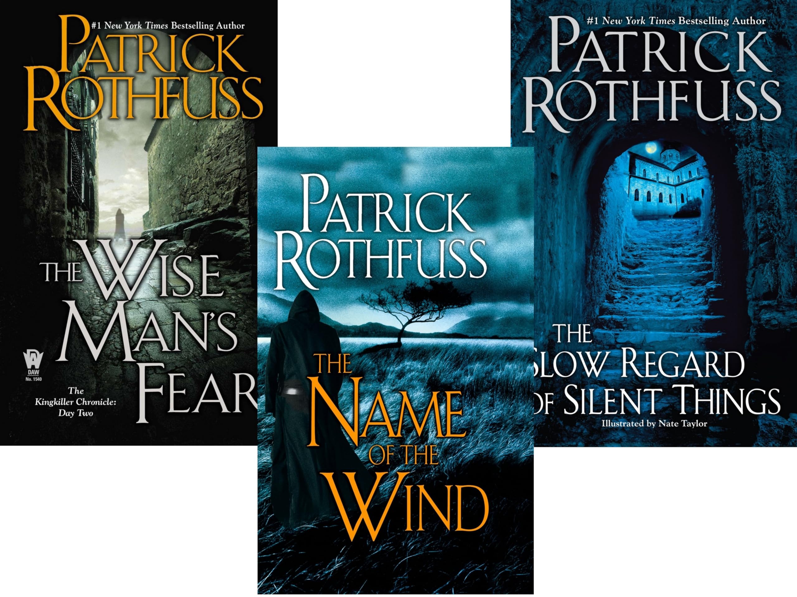 3 Book Set of The Kingkiller Chronicle Series (The Name of the Wind, Wise Man's Fear and The Slow Regard of Silent Things)