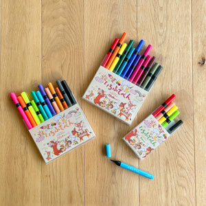 Kokuyo KE-AC34-12A Irofude Pen, 12 Colors, A Set, Water-based Blush Pen