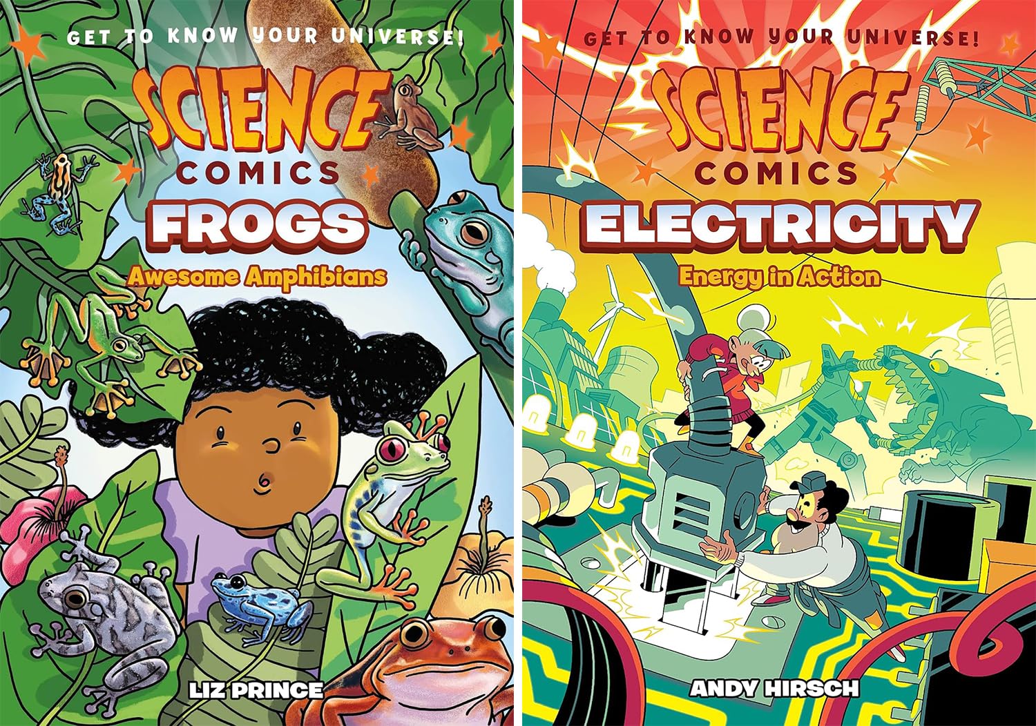 Science Comics: Get to Know Your Universe! 10-Book Collection – Rocks and Minerals, Digestive System, Spiders, Whales, Birds of Prey, Bridges, Periodic Table of Elements, Electricity, Frogs, Crows