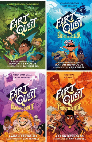 Fart Quest Series 4 Books Collection Set by Aaron Reynolds – Fart Quest, The Barf of the Bedazzler, The Dragon’s Dookie & The Troll’s Toe Cheese
