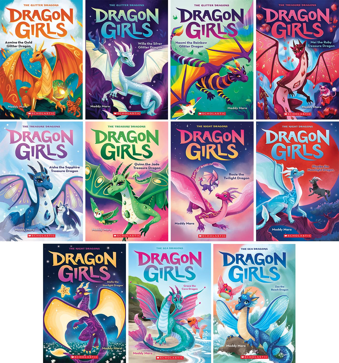 Dragon Girls Complete Series 11 Books (Vol 1-11) by Maddy Mara – Fantasy Adventure [Paperback]