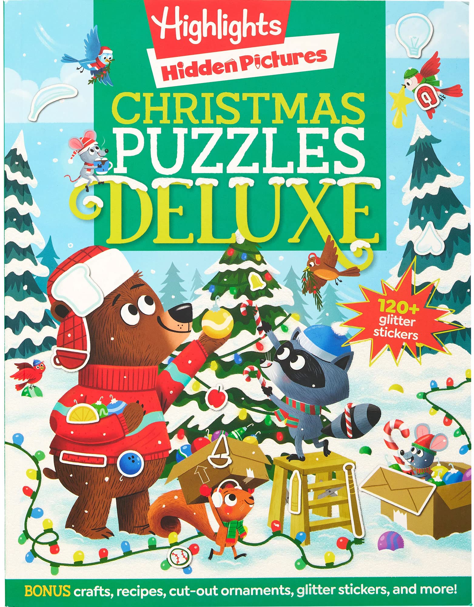 Christmas Puzzles Deluxe: Holiday-Themed Activity Book with Christmas Puzzles and Creative Crafts, Christmas Gift for Kids Ages 4-8 (Highlights Hidden Pictures)