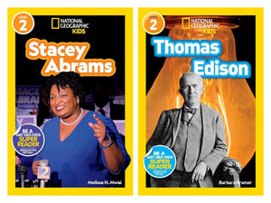 National Geographic Kids Readers Level 2 Book Set (9 Books) – Sea Turtles, Sharks, Stacey Abrams, Thomas Edison, Ugly Animals, Vikings, Volcanoes, ... Creatures, Wolves – Nonfiction Books for Kids