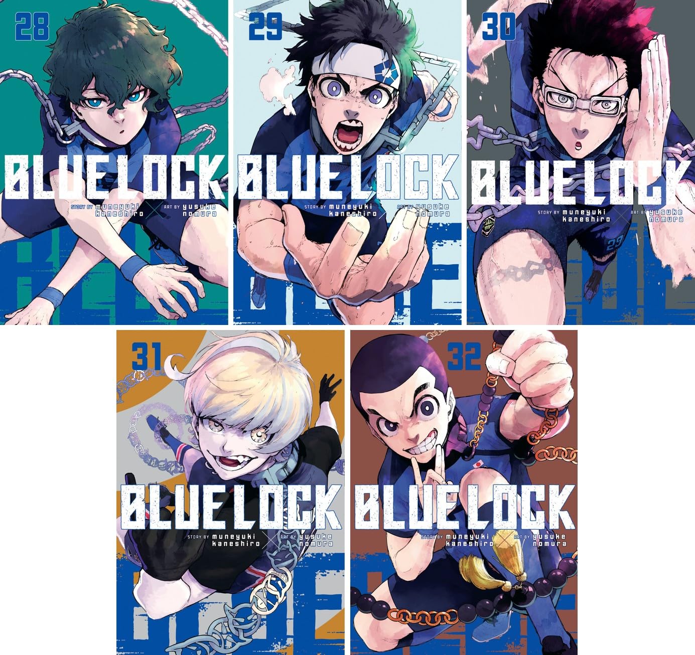 Blue Lock Series Vol. 16-32, 17 Books Collection Set by Muneyuki Kaneshiro