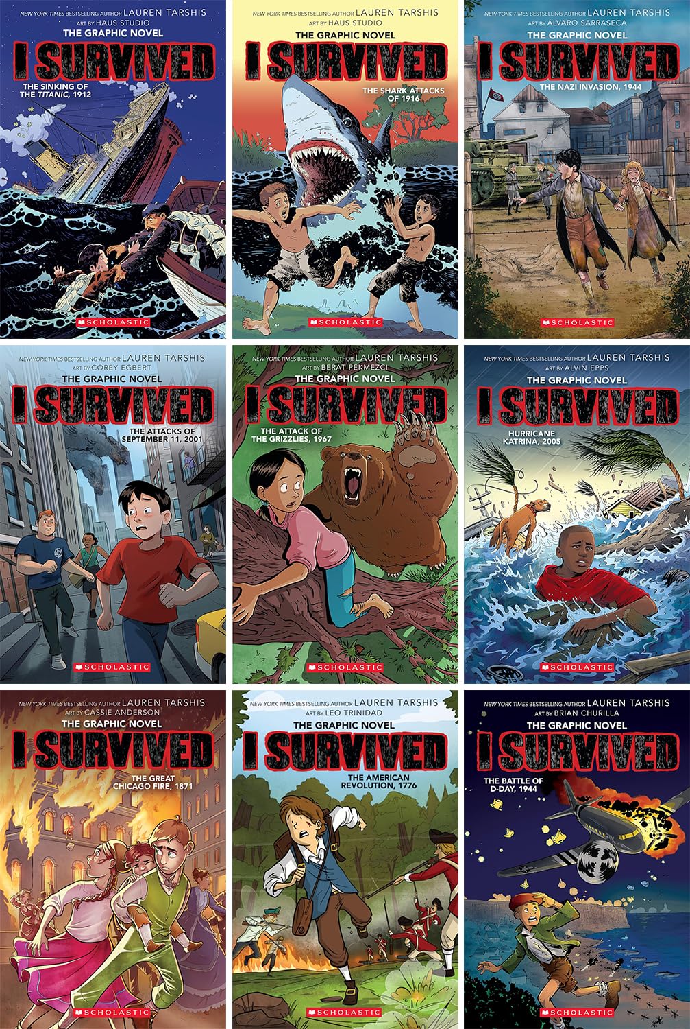 I Survived Graphic Novel Series. 9 Books Collection Set by Lauren Tarshis