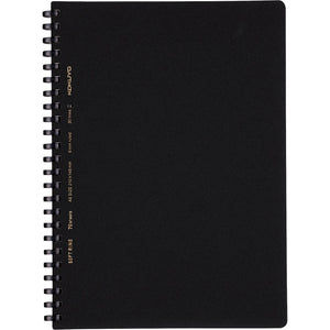 KOKUYO Spiral Lined Notebook, 8.3'' x 5.8'' Business Journal A5 Soft Ring Notebooks with A 6mm Ruled, 70 Perforated Sheets, Black 1 Subject Notebook, Note Taking for Work. Japan Import (SU-SV437B-D)