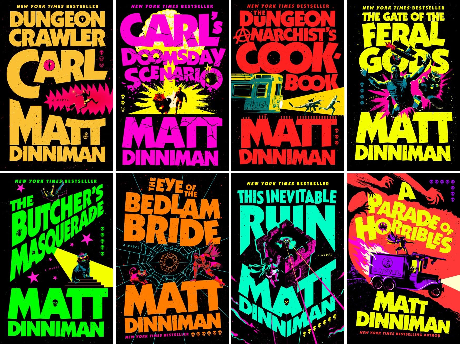 Dungeon Crawler Carl Complete Collection (8 Hardcover Books) - Dungeon Crawler Carl, Carl's Doomsday Scenario, Dungeon Anarchist's Cookbook, Gate of the Feral Gods, Butcher's Masquerade & More