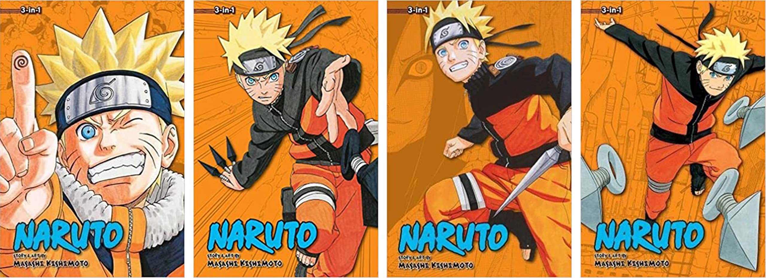 Naruto 3-in-1 Edition Manga Set Vol. 1-12 by Masashi Kishimoto