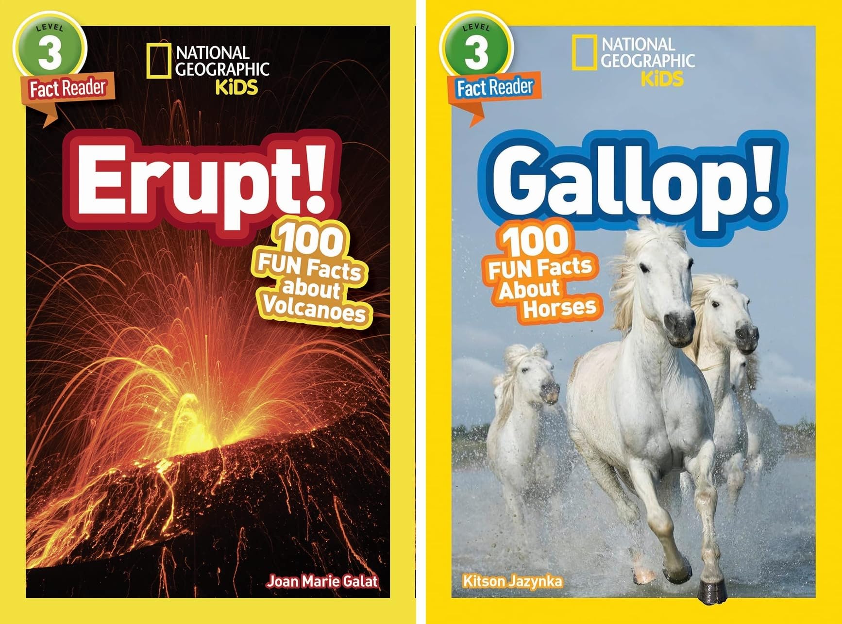 National Geographic Kids Readers Level 3 10-Book Set – Erupt!, Gallop!, Amazing Animal Journeys, Butterflies, Whales, Ibn Al-Haytham, Ink!, Martin Luther King, Jr., Mythical Beasts, Nelson Mandela