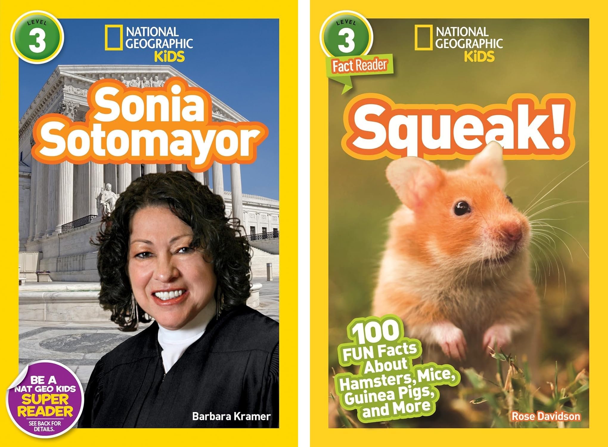 National Geographic Kids Readers Level 3 Book Set (10 Books) – Queen Elizabeth II, Ruth Bader Ginsburg, Sacagawea, September 11, Sonia Sotomayor, Roar!, Sharks!, Squeak!, Titanic, Statue of Liberty