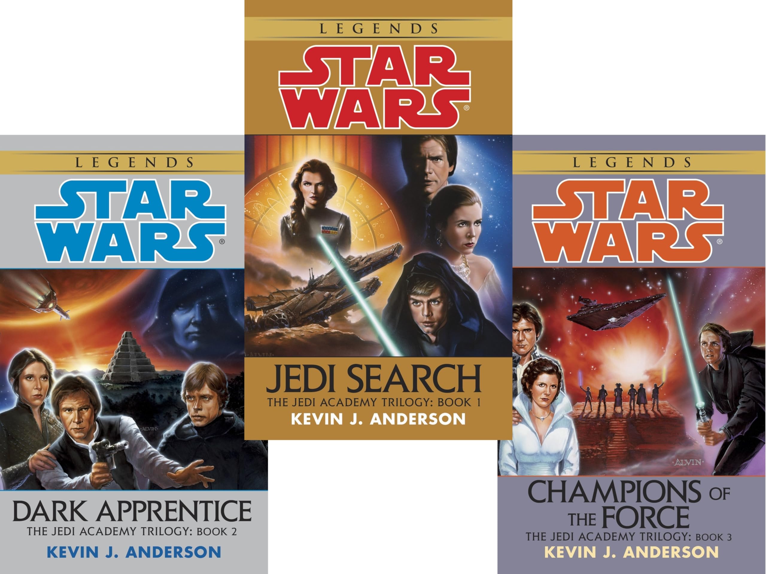 Star Wars Jedi Academy Trilogy - Jedi Search / Champions of the Force / Dark Apprentice - All 3 Books (Star Wars Jedi Academy, Volumes 1, 2 & 3)