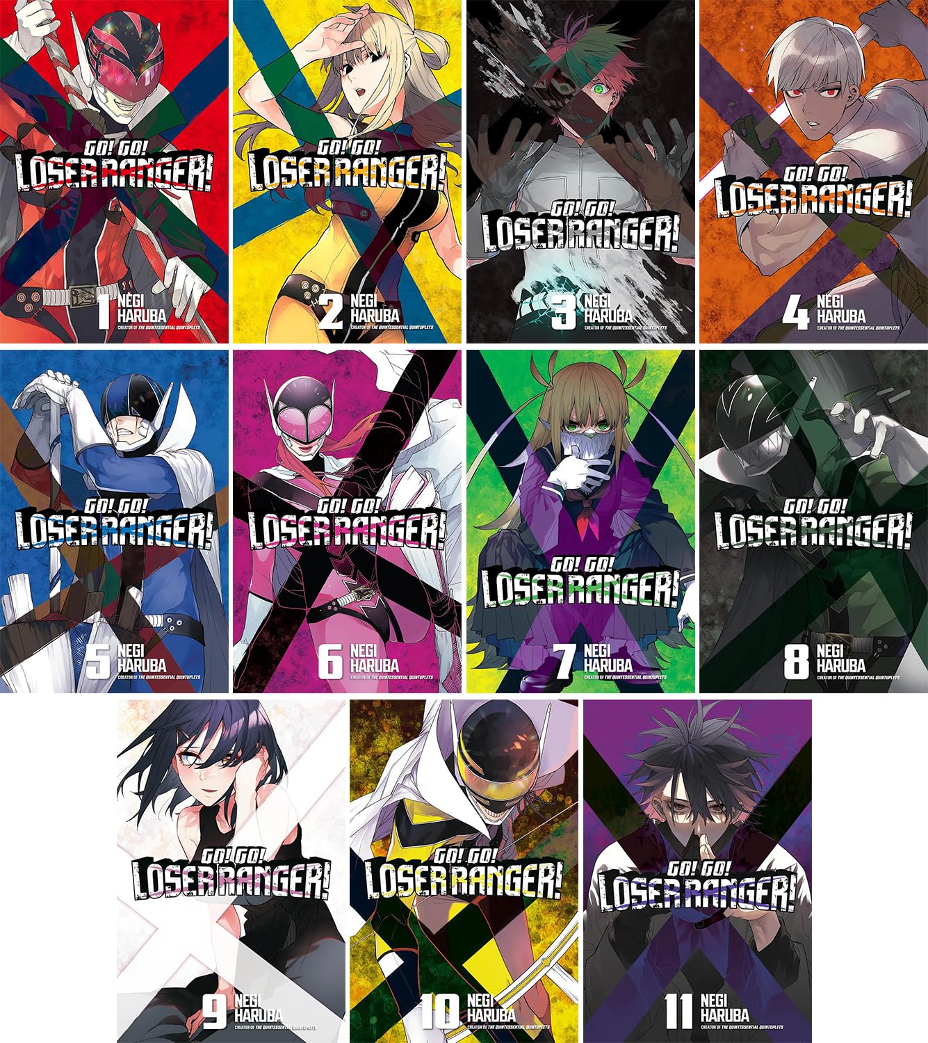 Go! Go! Loser Ranger! Series Vol. 1-11, 11Collection Books Set, by Negi Haruba