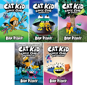 Cat Kid Comic Club Series Set of 5 Books - Perspectives, On Purpose, Collaborations, Influencers