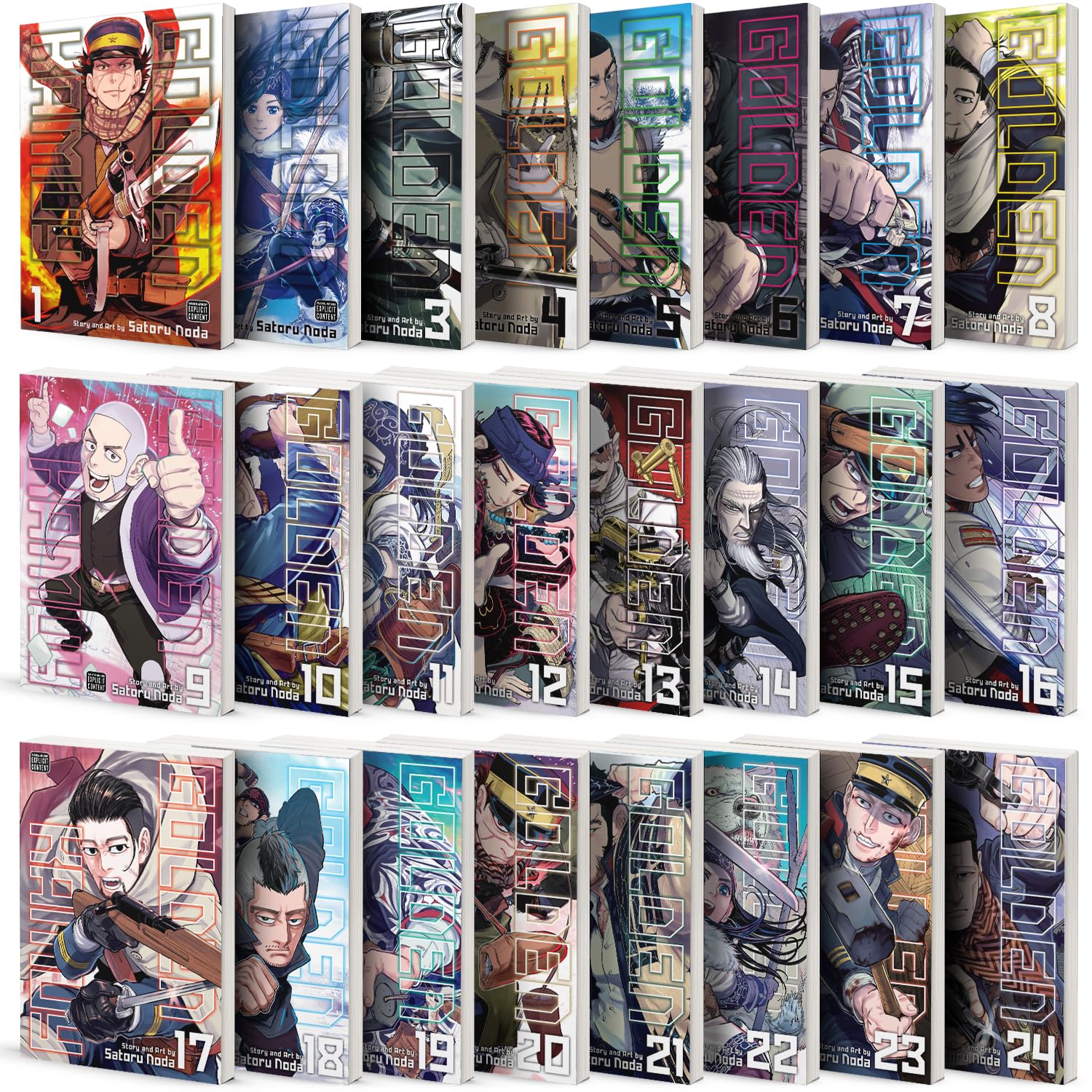 GOLDEN KAMUY Serie : Vol 1-24 Collection 24-Book Set by Noda Satoru