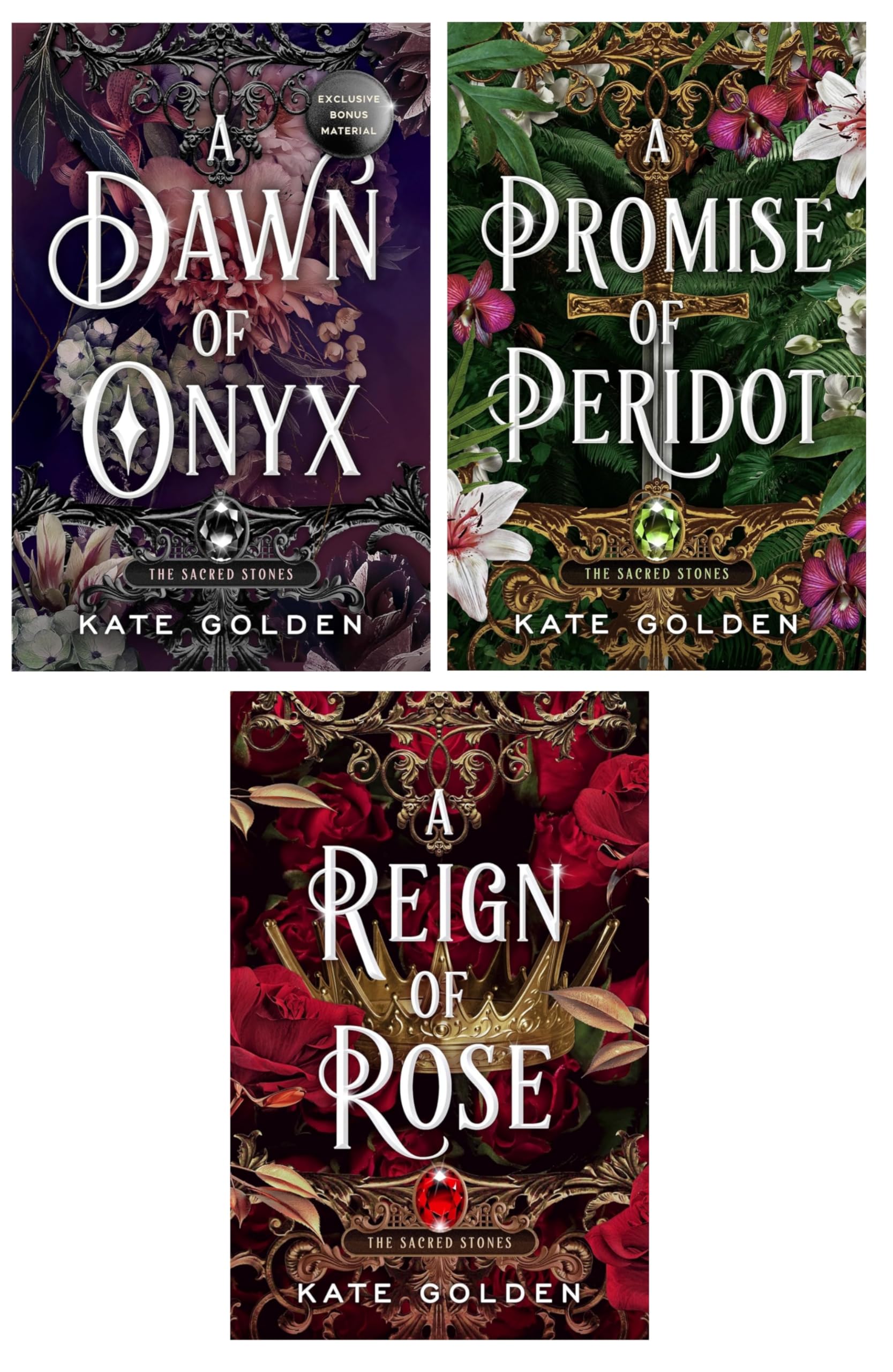 The Sacred Stones Series 3 Books Set – A Dawn of Onyx, A Promise of Peridot, and A Reign of Rose