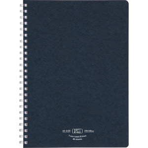 KOKUYO Spiral Lined Notebook, 8.3'' x 5.8'' Business Journal A5 Soft Ring Notebooks with 7 mm Ruled, 80 Perforated Sheets, Navy 1 Subject Notebook, Note Taking for Work. Japan Import (SU-SV638A-DB)
